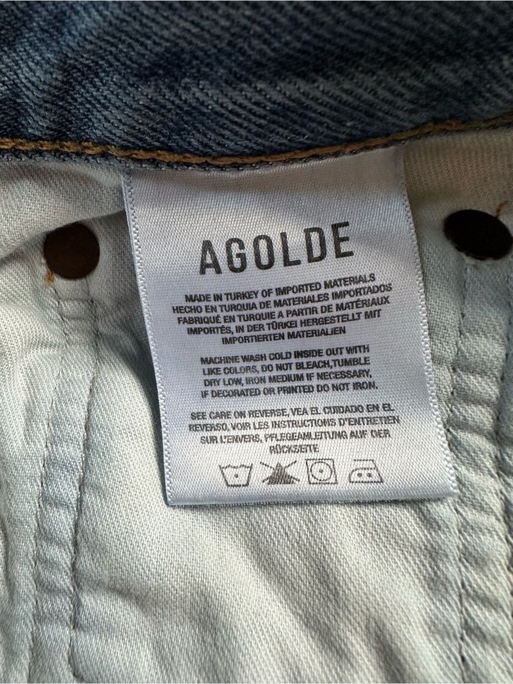 Agolde Lana Straight Leg Jean- Light Blue Wash Size 25 - Picture 14 of 15